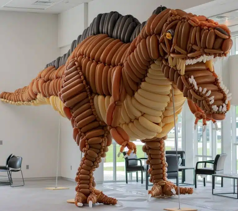 Giant Dinosaur made of Balloons.