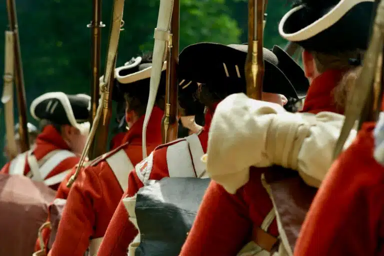 Revolutionary soldiers marching.